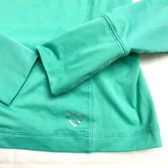 Live Love Dream Green Long Sleeve Hoodie Workout Shirt Size XS - Picture 11 of 11